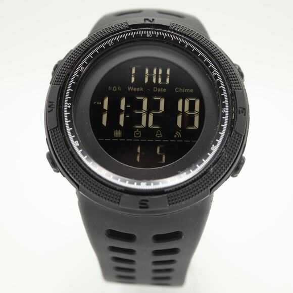 SKMEI Mens Jumbo 50mm Black Digital Sport Watch Alarm Chrono Timer w New Battery - Picture 4 of 14